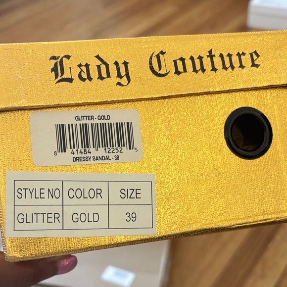 Lady Couture Gold Glitter Heels - Picture 1 of 5